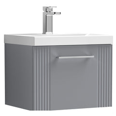 [BFPF291D] Belvide Retro Partial Fluted 1 Drawer Wall Hung Vanity Basin Unit with Thin-Edge Basin, Choice of Size and Colour - Cutout