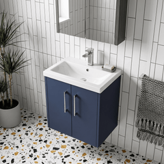 [BFPF2921A] Winshill Contemporary 2 Door Wall Hung Vanity Unit with Mid-Edge Basin - Choice of Size and Colour
