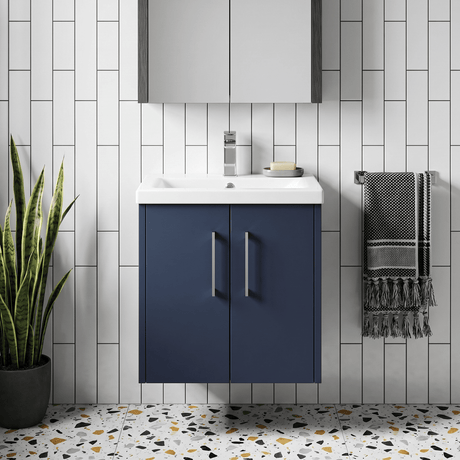 [BFPF2921A] Winshill Contemporary 2 Door Wall Hung Vanity Unit with Mid-Edge Basin - Choice of Size and Colour - Silo