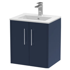 [BFPF2921B] Winshill Contemporary 2 Door Wall Hung Vanity Unit with Minimalist Basin - Choice of Size and Colour - Cutout
