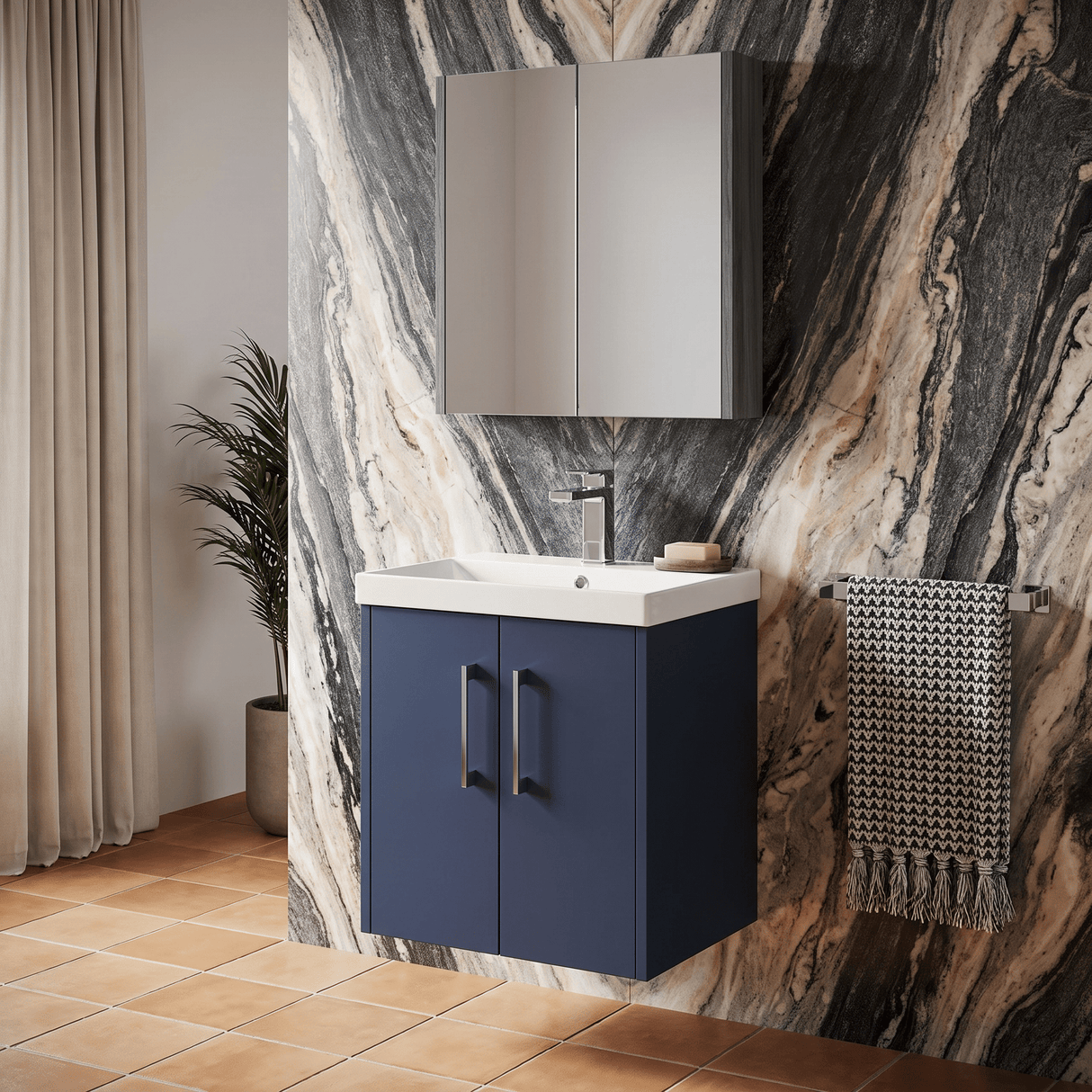 [BFPF2921D] Winshill Contemporary 2 Door Wall Hung Vanity Unit with Thin Edge Basin - Choice of Size and Colour