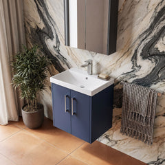 [BFPF2921D] Winshill Contemporary 2 Door Wall Hung Vanity Unit with Thin Edge Basin - Choice of Size and Colour