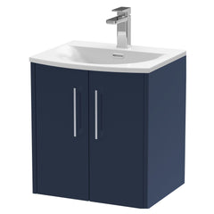 [BFPF2921G] Winshill Contemporary 2 Door Wall Hung Vanity Unit with Curved Basin - Choice of Size and Colour - Cutout