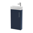 [BFPF2921L] Winshill Contemporary 1 Door Left-Hand Floor Standing Cloakroom Vanity Unit with Basin, Dark Blue, 440mm - Cutout