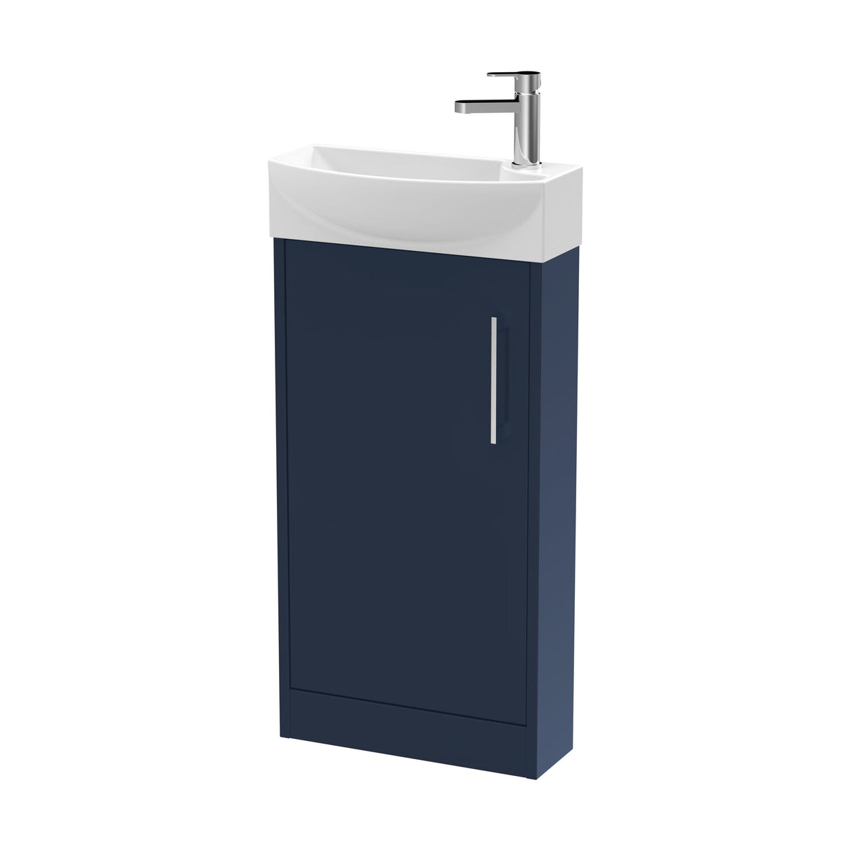[BFPF2921L] Winshill Contemporary 1 Door Floor Standing Cloakroom Vanity Unit with Basin - Choice of Orientation and Colour - Cutout