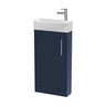 [BFPF2921L] Winshill Contemporary 1 Door Floor Standing Cloakroom Vanity Unit with Basin - Choice of Orientation and Colour - Cutout