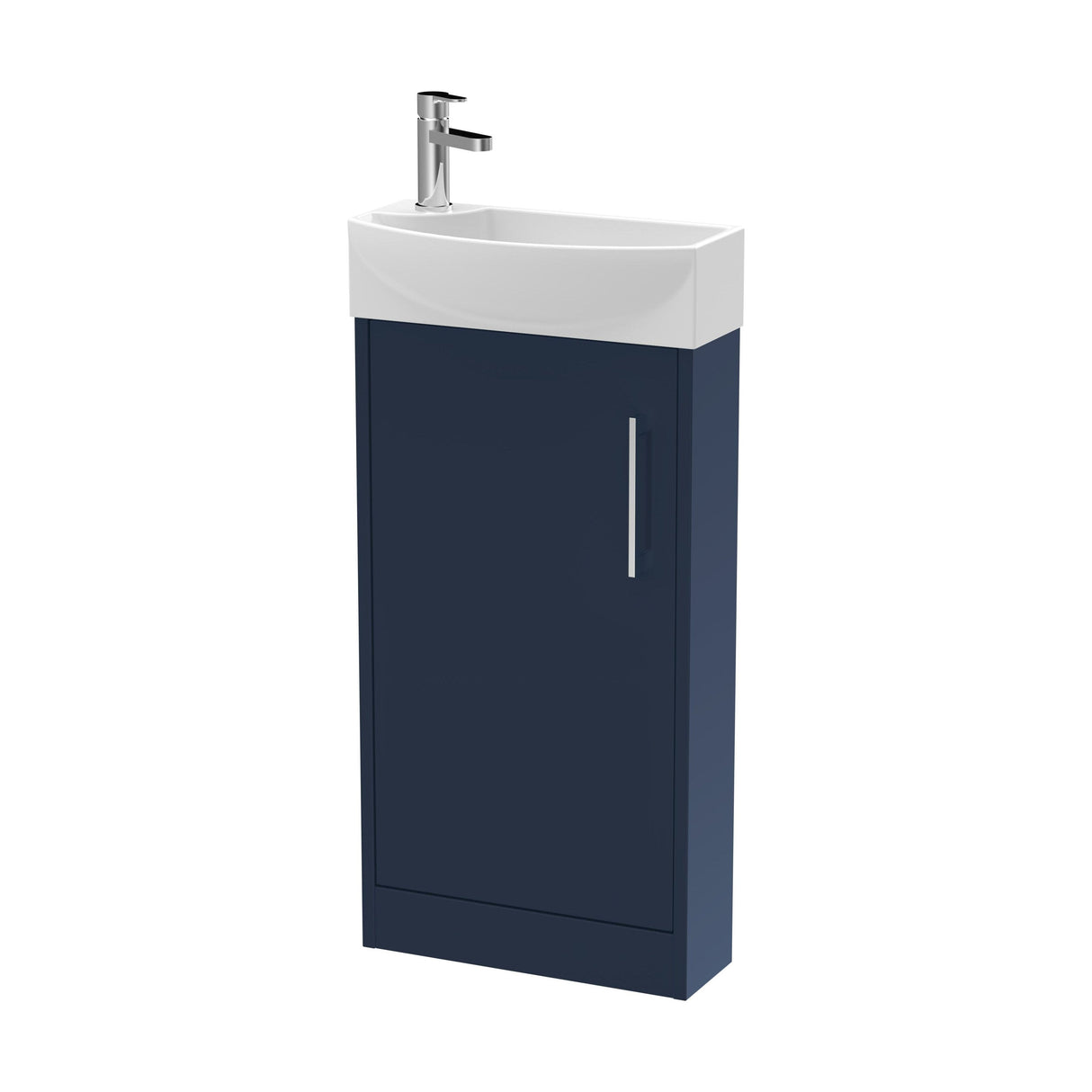 [BFPF2921R] Winshill Contemporary 1 Door Floor Standing Cloakroom Vanity Unit with Basin - Choice of Orientation and Colour - Cutout