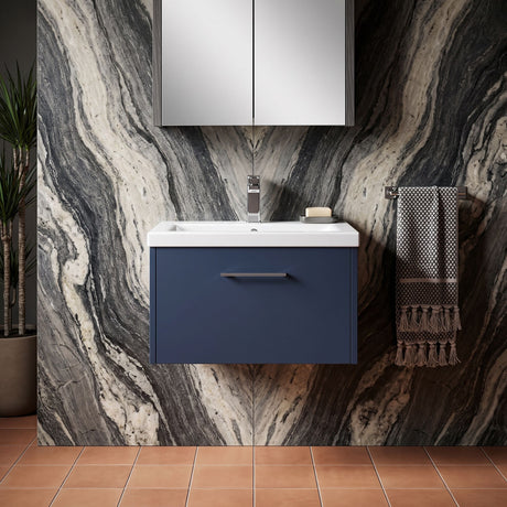 [BFPF2922A] Winshill Contemporary 1 Drawer Wall Hung Vanity Unit with Mid-Edge Basin - Choice of Size and Colour - Silo