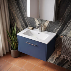 [BFPF2922B] Winshill Wall Hung 1 Drawer Vanity Unit with 1 Tap Hole Minimalist Basin, Choice of Size and Colour