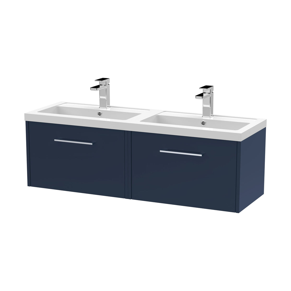 [BFPF2922C] Winshill Contemporary 2 Drawer 1200mm Wall Hung Vanity Unit with Thin Edge Basin - Choice of Colour - Cutout