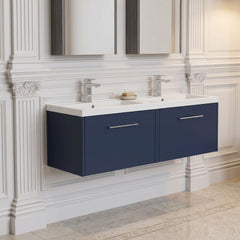 [BFPF2922C] Winshill Contemporary 2 Drawer 1200mm Wall Hung Vanity Unit with Thin Edge Basin - Choice of Colour
