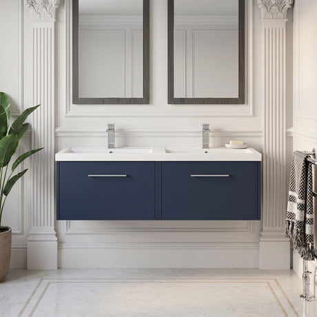[BFPF2922C] Winshill Contemporary 2 Drawer 1200mm Wall Hung Vanity Unit with Thin Edge Basin - Choice of Colour - Silo