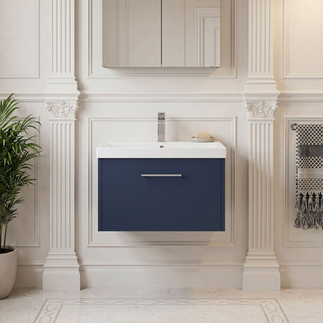 [BFPF2922D] Winshill Contemporary 1 Drawer Wall Hung Vanity Unit with Thin Edge Basin - Choice of Size and Colour - Silo