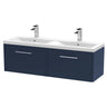 [BFPF2922F] Winshill Contemporary 2 Drawer Wall Hung Vanity Unit with Double Ceramic Basin, 1200mm, Choice of Colour - Cutout