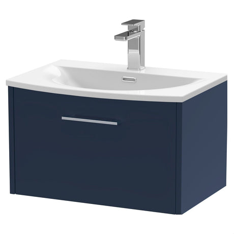 [BFPF2922G] Winshill Contemporary 1 Drawer Wall Hung Vanity Unit with Curved Basin, Choice of Size and Colour - Cutout