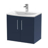 [BFPF2923G] Winshill Contemporary 2 Door Wall Hung Vanity Unit with Curved Basin - Choice of Size and Colour - Cutout