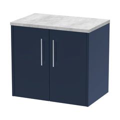 [BFPF2923LBG] Winshill Contemporary 2 Door Wall Hung Vanity Unit with Bellato Grey Laminate Worktop - Choice of Colour - Cutout