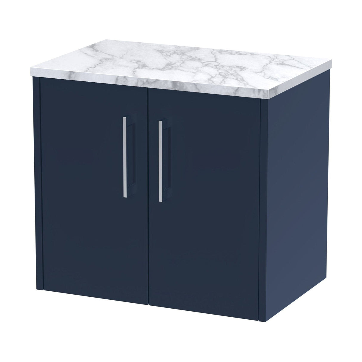[BFPF2923LCM] Winshill Contemporary 2 Door Wall Hung Vanity Unit with Carrera Marble Laminate Worktop - Choice of Colour - Cutout