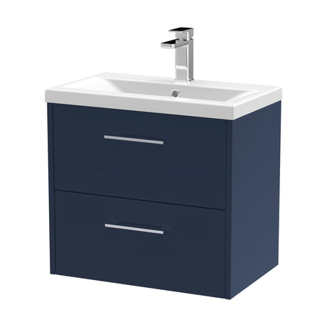 [BFPF2924A] Winshill Contemporary 2 Drawer Wall Hung Vanity Unit with Mid-Edge Basin - Choice of Size and Colour - Cutout
