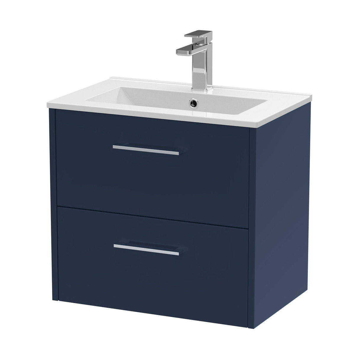 [BFPF2924B] Winshill Contemporary 2 Drawer Wall Hung Vanity Unit with Minimalist Basin, Choice of Size and Colour - Cutout