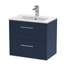 [BFPF2924B] Winshill Contemporary 2 Drawer Wall Hung Vanity Unit with Minimalist Basin, Choice of Size and Colour - Cutout