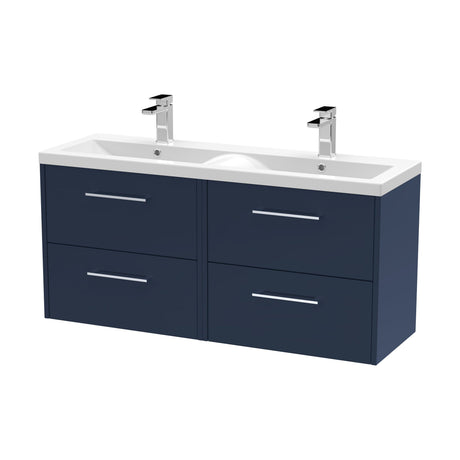[BFPF2924F] Winshill Contemporary 4 Drawer Wall Hung Vanity Unit with Double Basin, 1200mm, Choice of Colour - Cutout