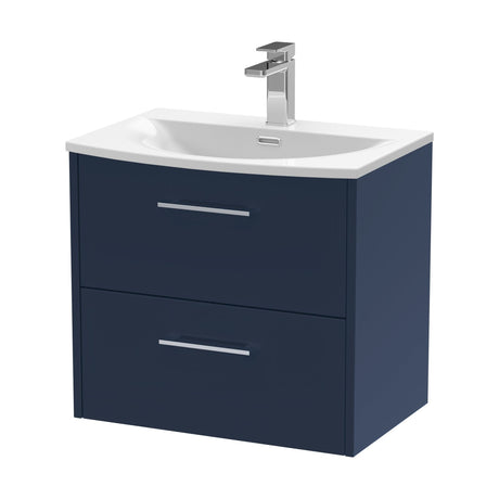 [BFPF2924G] Winshill Contemporary 2 Drawer Wall Hung Vanity Unit with Curved Basin, Choice of Colour - Cutout