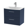 [BFPF2924G] Winshill Contemporary 2 Drawer Wall Hung Vanity Unit with Curved Basin, Choice of Colour - Cutout
