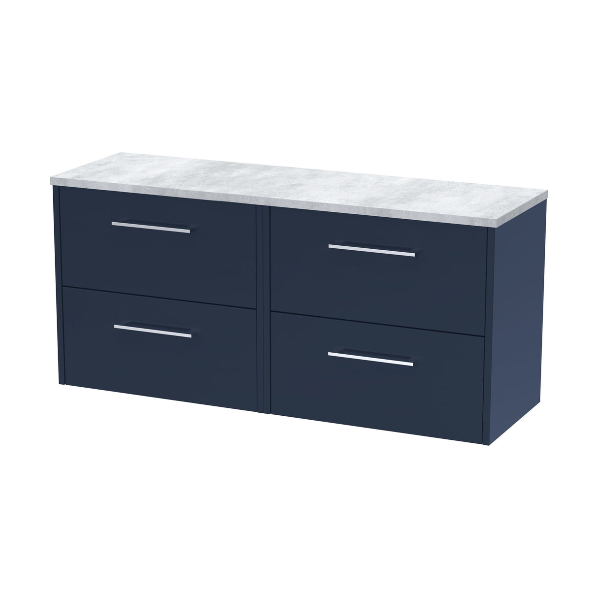 [BFPF2924LBG2] Winshill Contemporary 4 Drawer Wall Hung Vanity Unit with Bellato Grey Laminate Worktop - Choice of Colour - Cutout
