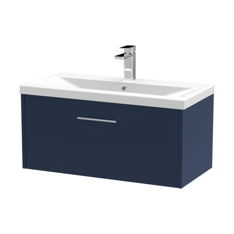 [BFPF2925A] Winshill Contemporary 1 Drawer Wall Hung Vanity Unit with Mid-Edge Basin - Choice of Size and Colour - Cutout