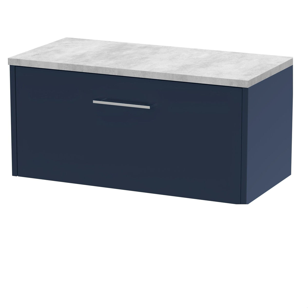 [BFPF2925LBG] Winshill Contemporary 1 Drawer Wall Hung Vanity Unit with Bellato Grey Laminate Worktop - Choice of Size and Colour - Cutout