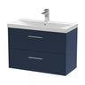 [BFPF2926D] Winshill Contemporary 2 Drawer Wall Hung Vanity Unit with Thin Edge Basin - Choice of Size and Colour - Cutout