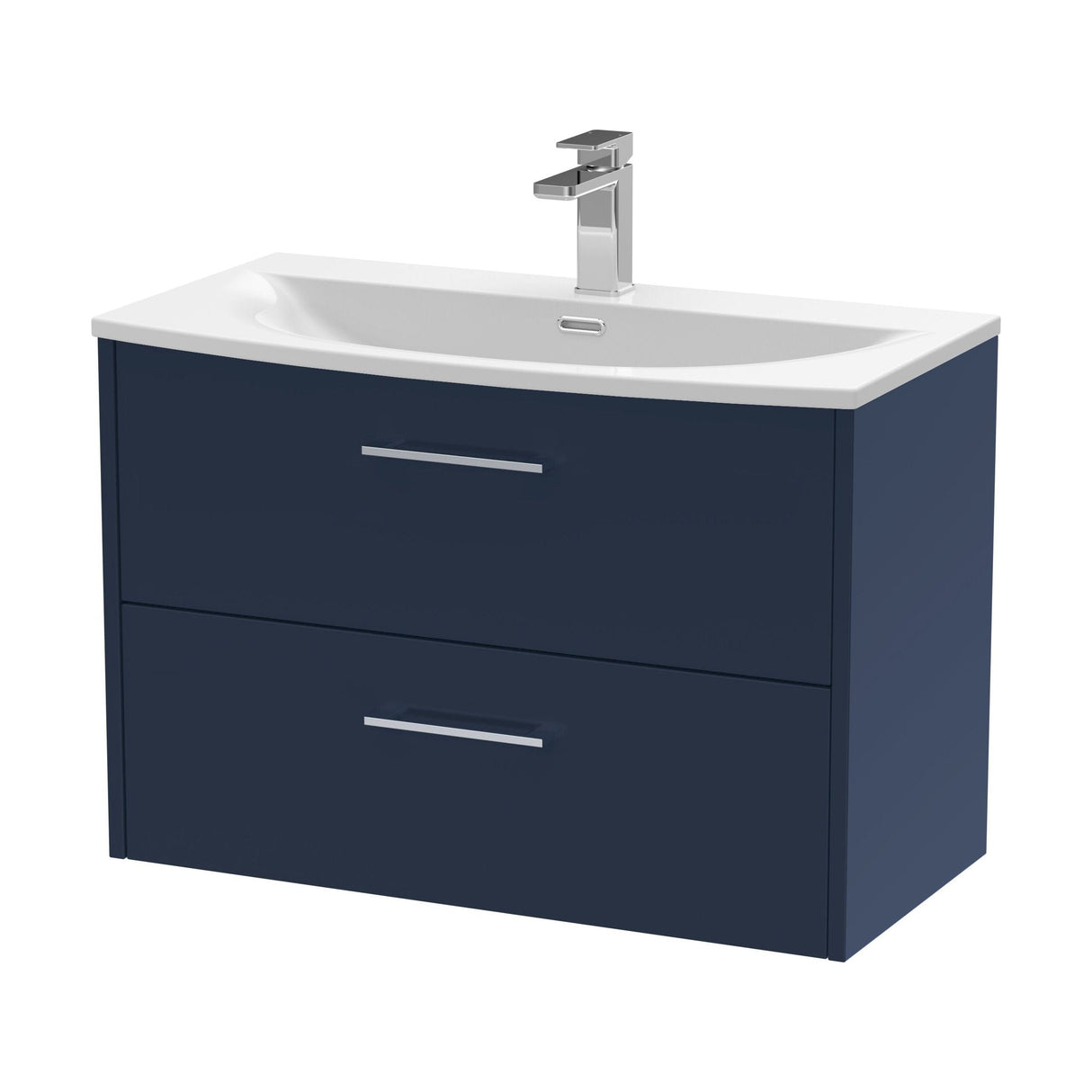 [BFPF2926G] Winshill Contemporary 2 Drawer Wall Hung Vanity Unit with Curved Basin, Choice of Colour - Cutout