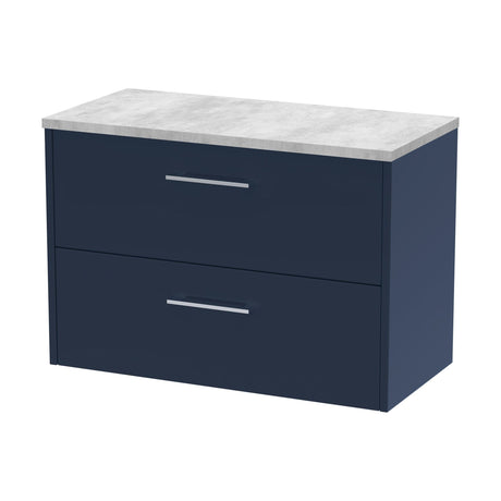 [BFPF2926LBG] Winshill Contemporary 2 Drawer Wall Hung Vanity Unit with Laminate Worktop - Choice of Size and Colour - Cutout
