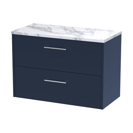 [BFPF2926LCM] Winshill Contemporary 2 Drawer Wall Hung Vanity Unit with Laminate Worktop, 800mm, Choice of Colour - Cutout