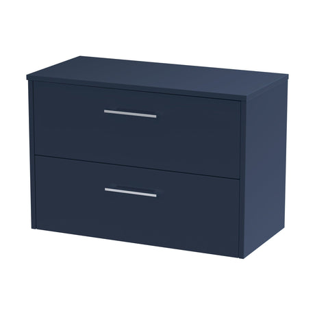 [BFPF2926W] Winshill Contemporary 2 Drawer Wall Hung Vanity Unit with Worktop - Choice of Size and Colour - Cutout