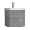 [BFPF292A] Belvide Partial Fluted 2 Drawer Wall Hung Vanity Unit with Mid-Edge 1 Tap Hole Ceramic Basin - Cutout