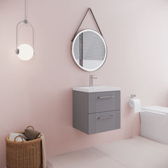 [BFPF292A] Belvide Partial Fluted 2 Drawer Wall Hung Vanity Unit with Mid-Edge 1 Tap Hole Ceramic Basin - Lifestyle 3