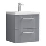 [BFPF292D] Belvide Retro Partial Fluted 2 Drawer Wall Hung Vanity Basin Unit with Thin-Edge Basin, Choice of Size and Colour - Cutout
