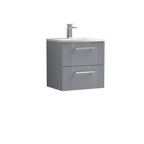 [BFPF292G] Belvide Retro Partial Fluted 2 Drawer Wall Hung Vanity Basin Unit with Curved Basin, Choice of Size and Colour - Cutout