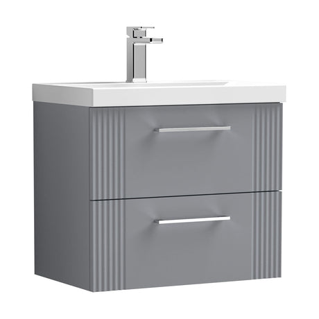 [BFPF293A] Belvide Partial Fluted 2 Drawer Wall Hung Vanity Unit with Mid-Edge 1 Tap Hole Ceramic Basin - Cutout