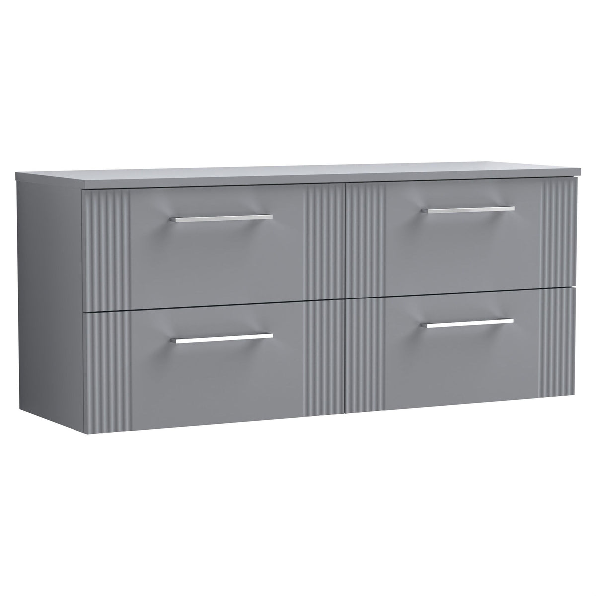 [BFPF293W2] Belvide Retro Partial Fluted 2 Drawer Wall Hung Vanity Unit with Colour Coordinating Worktop, Choice of Colour - Cutout