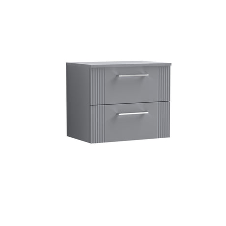 [BFPF293W] Belvide Retro Partial Fluted 2 Drawer Wall Hung Vanity Unit with Colour Coordinating Worktop, Choice of Size and Colour - Cutout