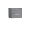 [BFPF293W] Belvide Retro Partial Fluted 2 Drawer Wall Hung Vanity Unit with Colour Coordinating Worktop, Choice of Size and Colour - Cutout