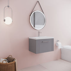[BFPF294A] Belvide Partial Fluted 1 Drawer Wall Hung Vanity Unit with Mid-Edge 1 Tap Hole Ceramic Basin - Lifestyle 3