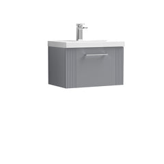 [BFPF294D] Belvide Retro Partial Fluted 1 Drawer Wall Hung Vanity Basin Unit with Thin-Edge Basin, Choice of Size and Colour - Cutout