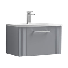[BFPF294G] Belvide Retro Partial Fluted 1 Drawer Wall Hung Vanity Basin Unit with Curved Basin, Choice of Size and Colour - Cutout