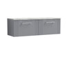[BFPF294LBG2] Belvide Retro Partial Fluted 1 Drawer Wall Hung Vanity Unit with Bellato Grey Laminate Worktop, Choice of Colour - Cutout