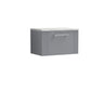 [BFPF294LBG] Belvide Retro Partial Fluted 1 Drawer Wall Hung Vanity Unit with Bellato Grey Laminate Worktop, Choice of Size and Colour - Cutout