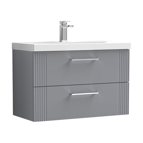 [BFPF295A] Belvide Partial Fluted 2 Drawer Wall Hung Vanity Unit with Mid-Edge 1 Tap Hole Ceramic Basin - Cutout